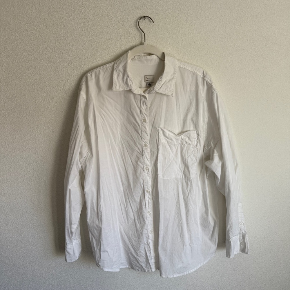 A New Day White Button Down Shirt Large